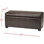 Panca contenitore in similpelle marrone/nera/crema, seduta singola – 119 cm L x 46 cm P x 43 cm A
