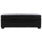 Panca contenitore in similpelle marrone/nera/crema, seduta singola – 119 cm L x 46 cm P x 43 cm A