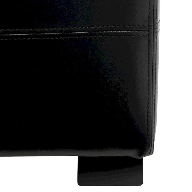Panca contenitore in similpelle marrone/nera/crema, seduta singola – 119 cm L x 46 cm P x 43 cm A