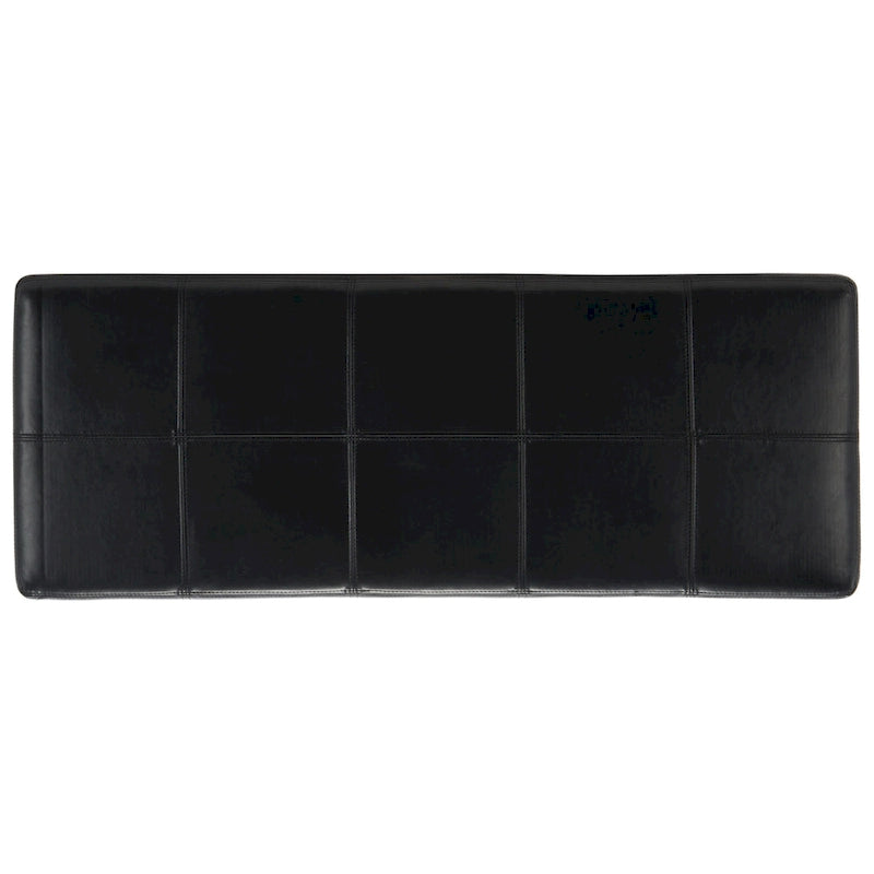 Panca contenitore in similpelle marrone/nera/crema, seduta singola – 119 cm L x 46 cm P x 43 cm A