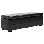Panca contenitore in similpelle marrone/nera/crema, seduta singola – 119 cm L x 46 cm P x 43 cm A