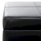 Panca contenitore in similpelle marrone/nera/crema, seduta singola – 119 cm L x 46 cm P x 43 cm A