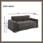 Divano 2-3 Posti in Lino Grigio, 180 cm di Larghezza, Stile Minimalista