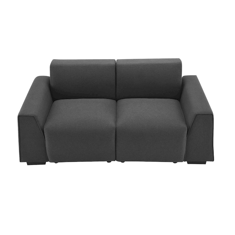 Divano 2-3 Posti in Lino Grigio, 180 cm di Larghezza, Stile Minimalista