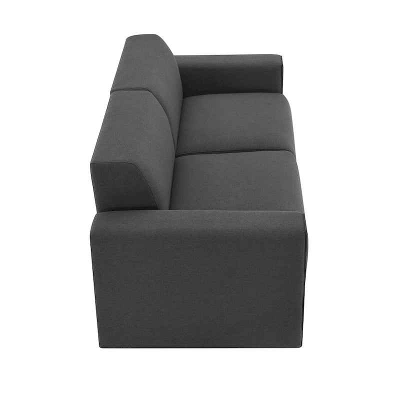 Divano 2-3 Posti in Lino Grigio, 180 cm di Larghezza, Stile Minimalista