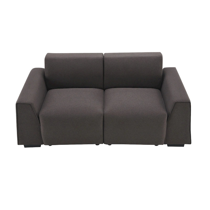 Divano 2-3 Posti in Lino Grigio, 180 cm di Larghezza, Stile Minimalista