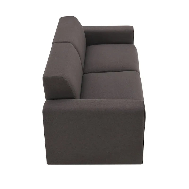 Divano 2-3 Posti in Lino Grigio, 180 cm di Larghezza, Stile Minimalista