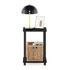 Tavolino da Salotto Espresso/Quercia francese/Pino ambrato/Bianco con Ripiano Contenitore, Singolo