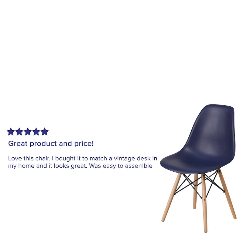 Sedia laterale in plastica stampata multicolore con gambe in legno, singola