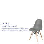 Sedia laterale in plastica stampata multicolore con gambe in legno, singola