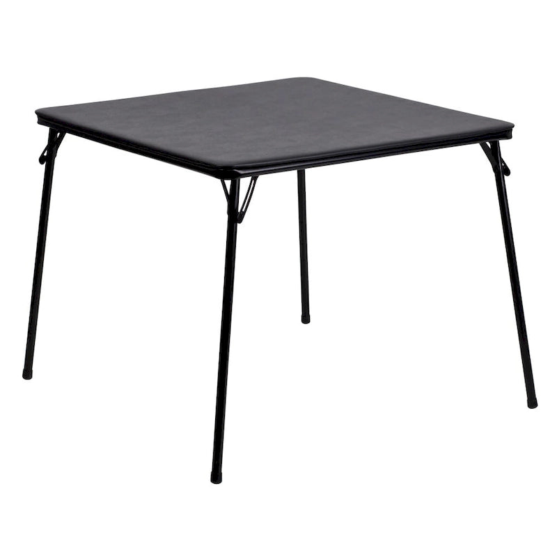 Tavolo pieghevole quadrato nero/marrone/grigio – 4 posti a sedere