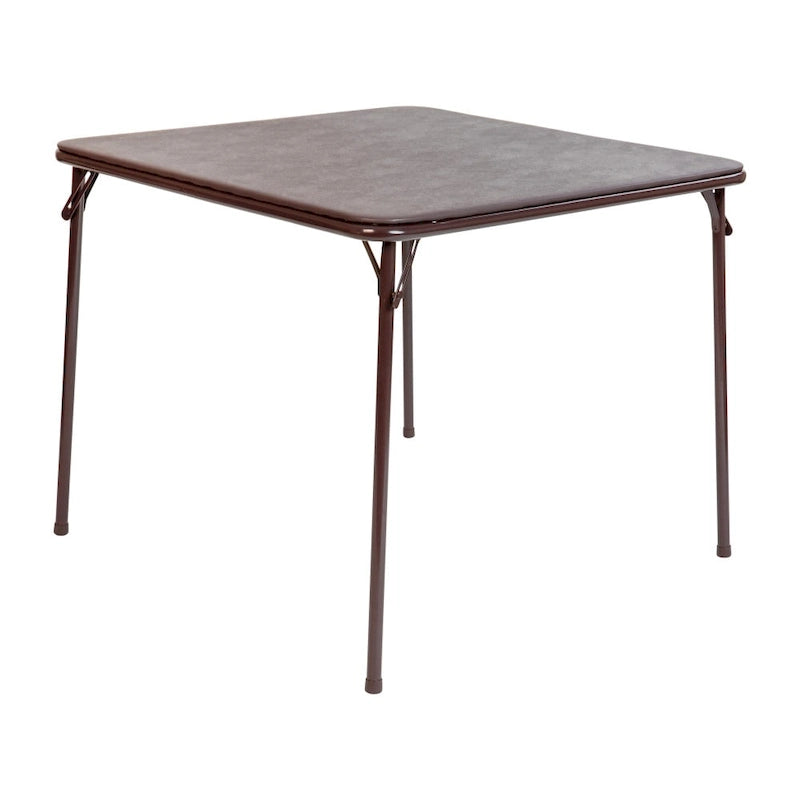 Tavolo pieghevole quadrato nero/marrone/grigio – 4 posti a sedere