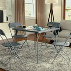 Tavolo pieghevole quadrato nero/marrone/grigio – 4 posti a sedere
