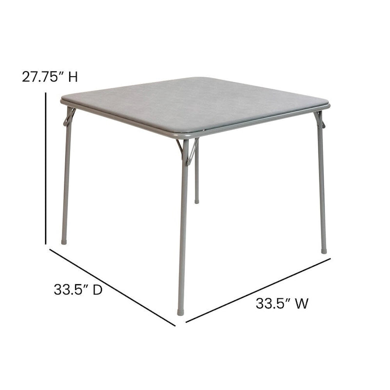 Tavolo pieghevole quadrato nero/marrone/grigio – 4 posti a sedere
