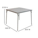 Tavolo pieghevole quadrato nero/marrone/grigio – 4 posti a sedere