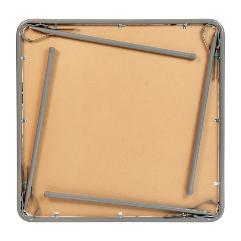 Tavolo pieghevole quadrato nero/marrone/grigio – 4 posti a sedere