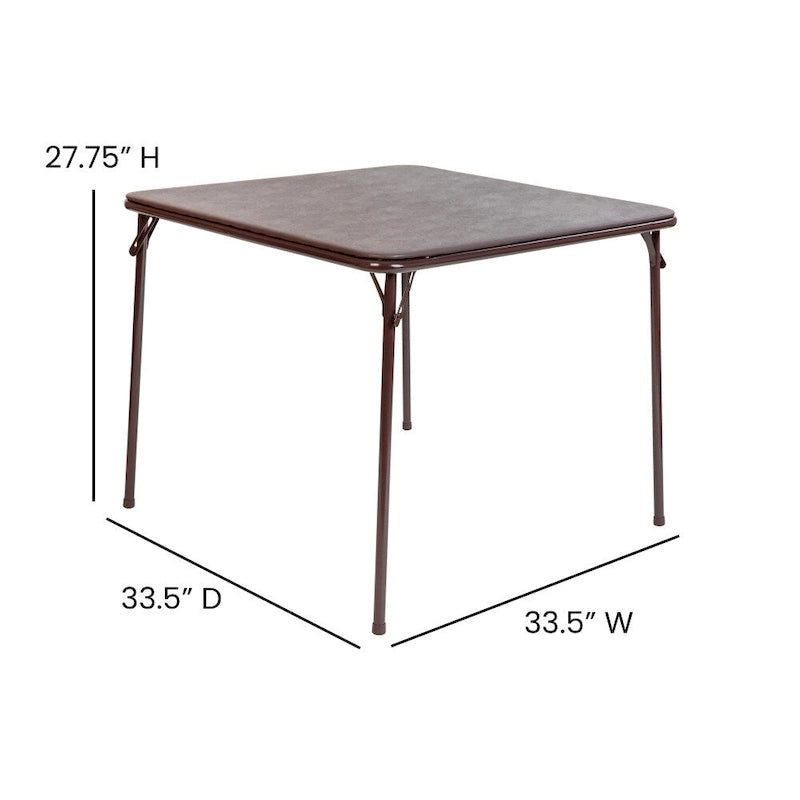 Tavolo pieghevole quadrato nero/marrone/grigio – 4 posti a sedere