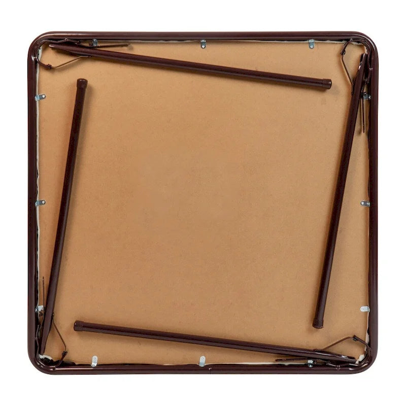 Tavolo pieghevole quadrato nero/marrone/grigio – 4 posti a sedere