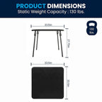 Tavolo pieghevole quadrato nero/marrone/grigio – 4 posti a sedere