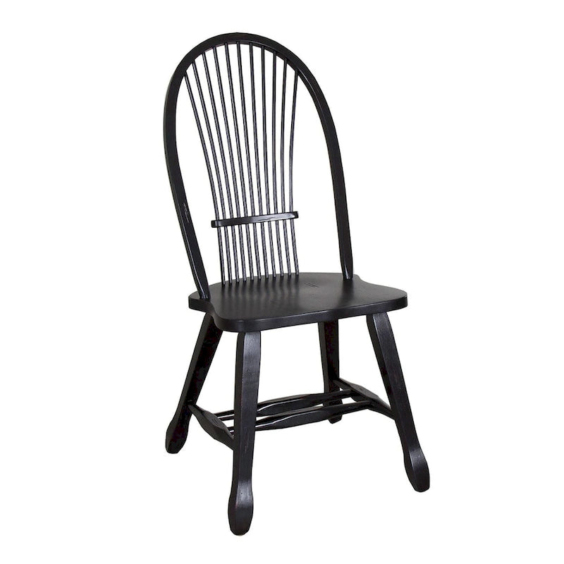 Sedia da pranzo Black Windsor Sheaf Back, set da 2