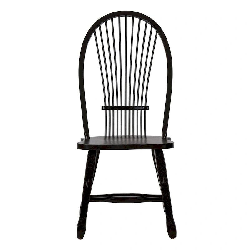 Sedia da pranzo Black Windsor Sheaf Back, set da 2