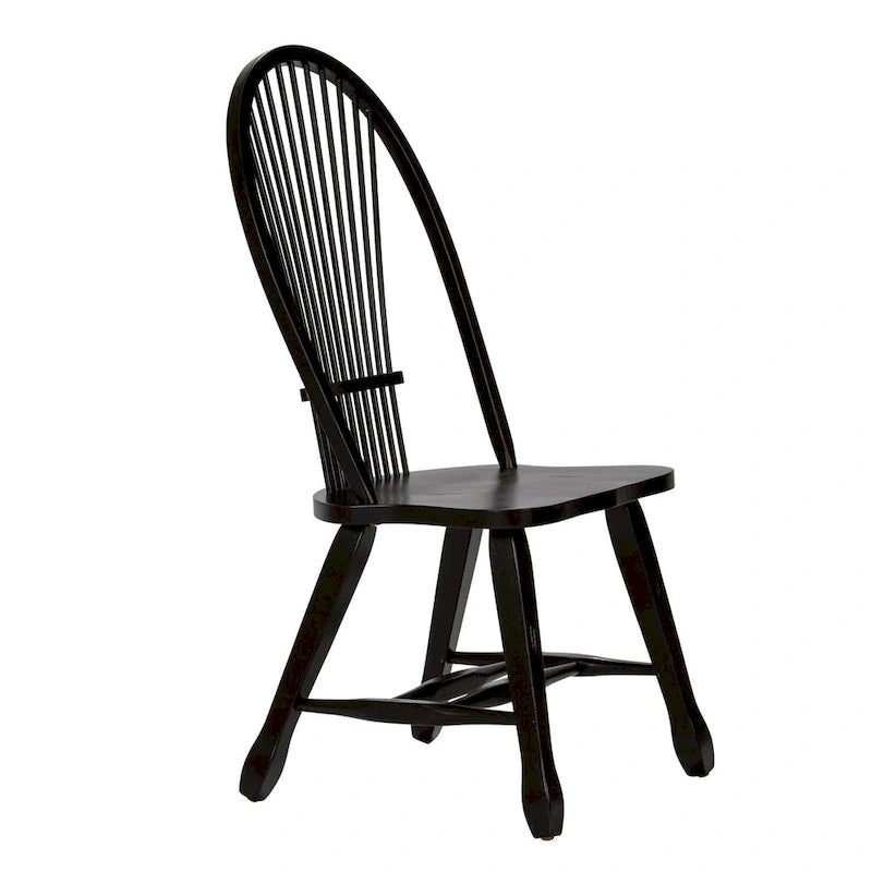 Sedia da pranzo Black Windsor Sheaf Back, set da 2