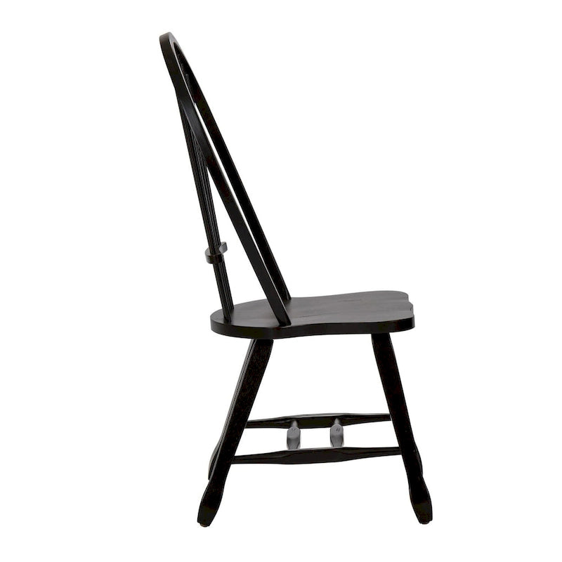 Sedia da pranzo Black Windsor Sheaf Back, set da 2