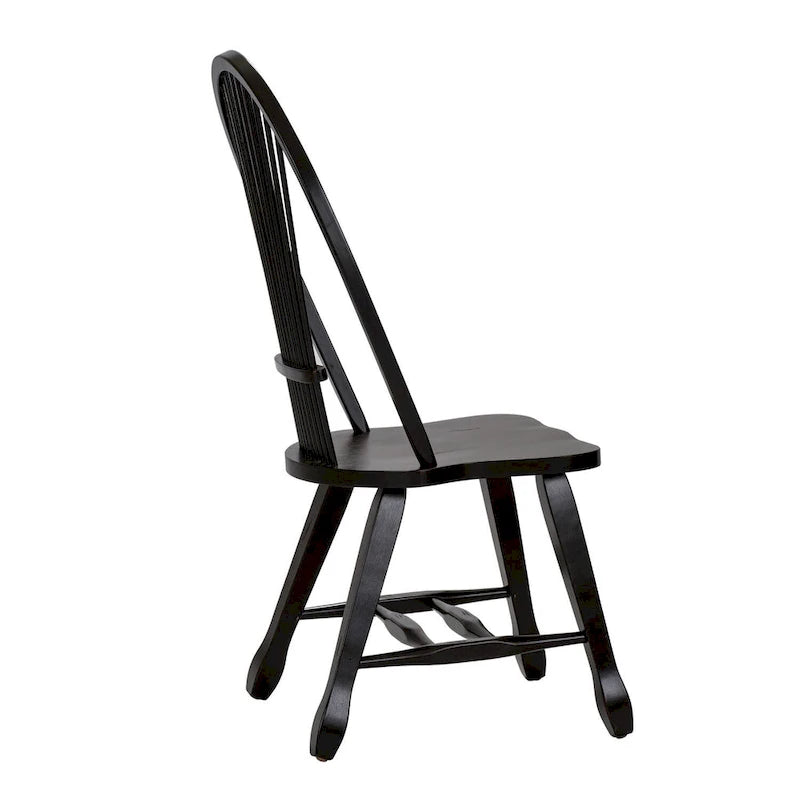 Sedia da pranzo Black Windsor Sheaf Back, set da 2