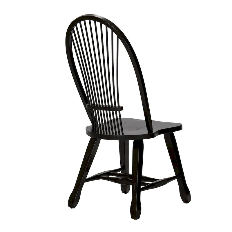 Sedia da pranzo Black Windsor Sheaf Back, set da 2