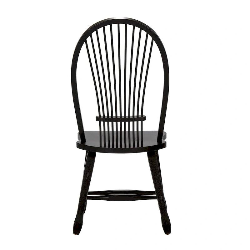 Sedia da pranzo Black Windsor Sheaf Back, set da 2