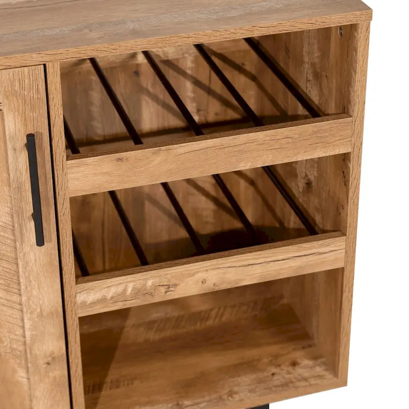 Mobile credenza/bar grigio/marrone chiaro/nero – spazio contenitivo aperto e chiuso, utente singolo