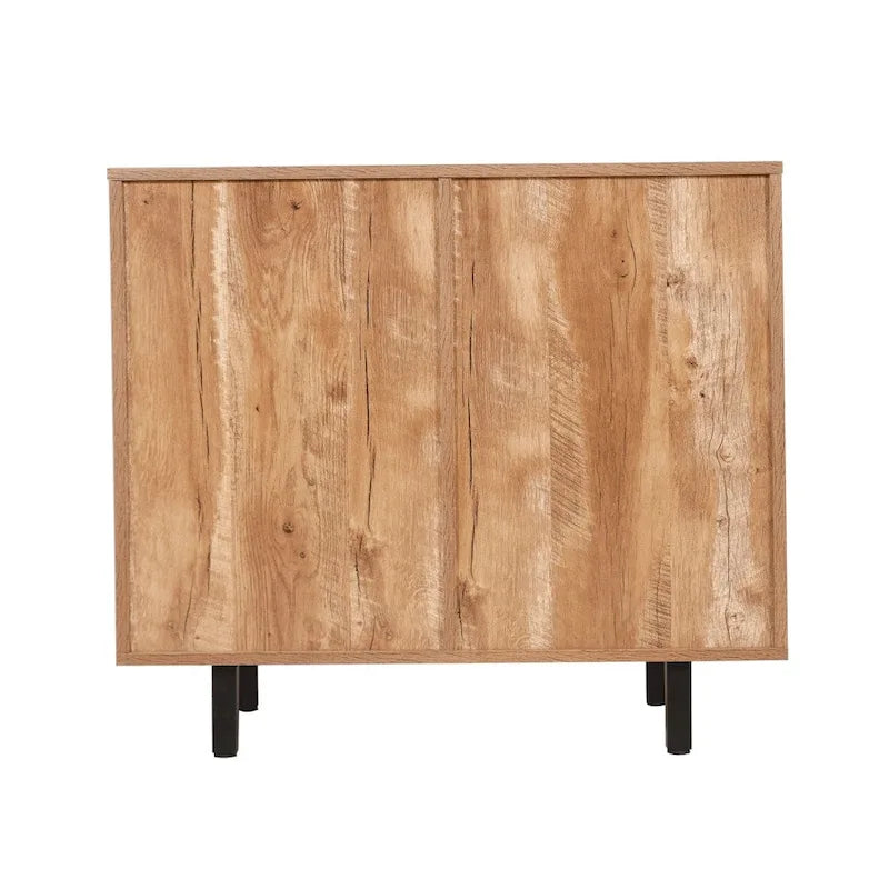 Mobile credenza/bar grigio/marrone chiaro/nero – spazio contenitivo aperto e chiuso, utente singolo