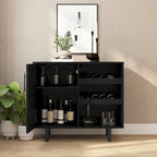 Mobile credenza/bar grigio/marrone chiaro/nero – spazio contenitivo aperto e chiuso, utente singolo