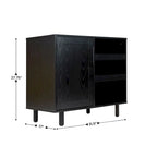 Mobile credenza/bar grigio/marrone chiaro/nero – spazio contenitivo aperto e chiuso, utente singolo