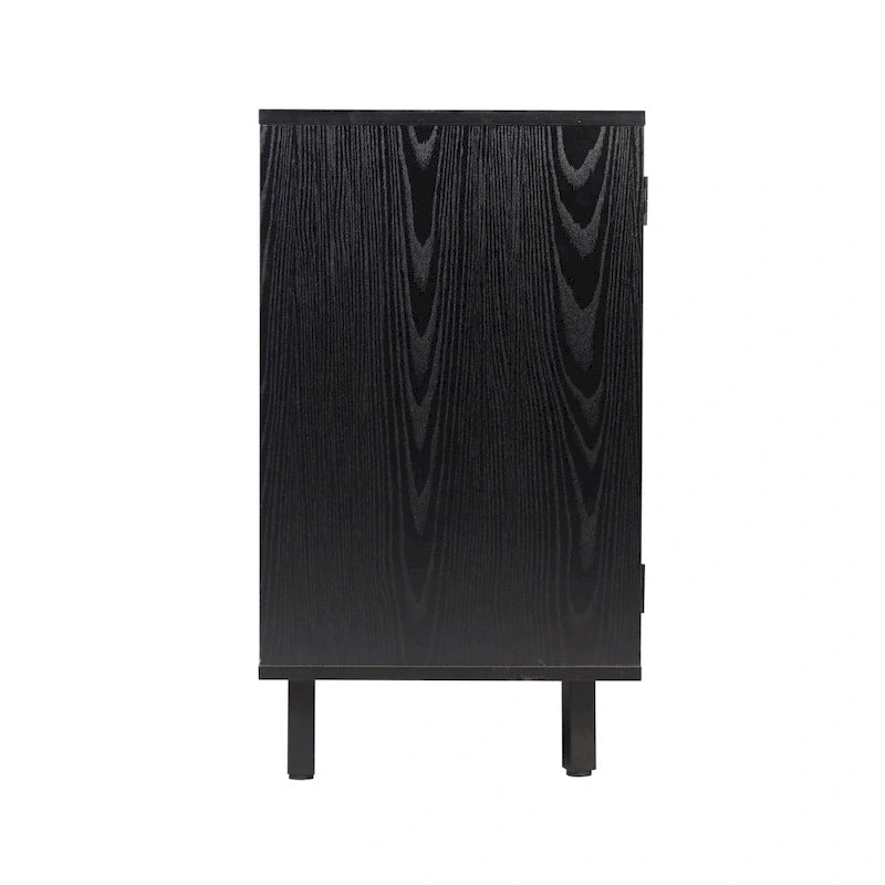 Mobile credenza/bar grigio/marrone chiaro/nero – spazio contenitivo aperto e chiuso, utente singolo
