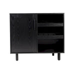 Mobile credenza/bar grigio/marrone chiaro/nero – spazio contenitivo aperto e chiuso, utente singolo