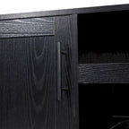 Mobile credenza/bar grigio/marrone chiaro/nero – spazio contenitivo aperto e chiuso, utente singolo