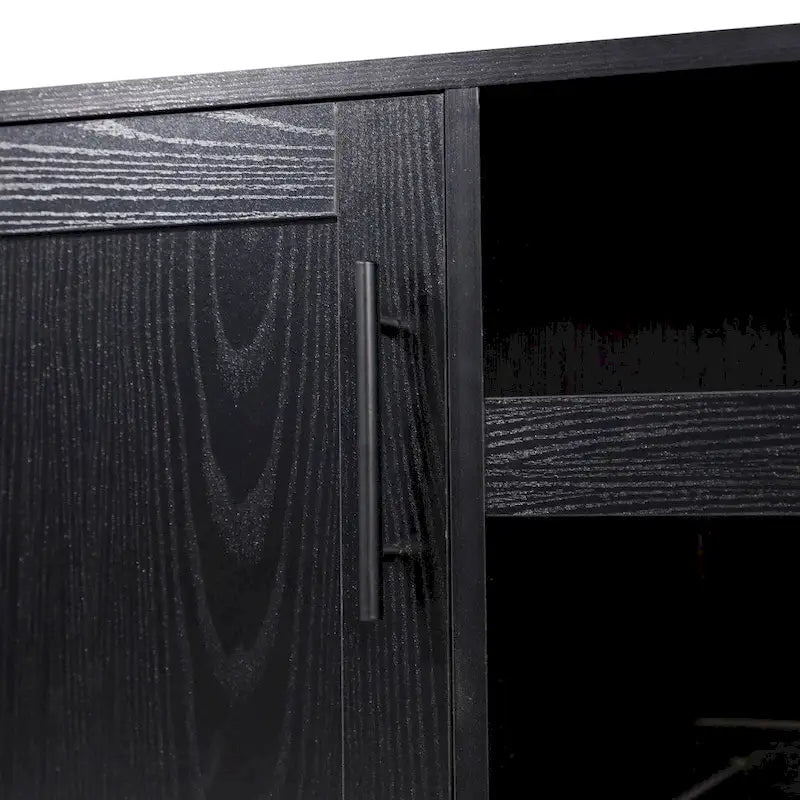 Mobile credenza/bar grigio/marrone chiaro/nero – spazio contenitivo aperto e chiuso, utente singolo