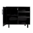 Mobile credenza/bar grigio/marrone chiaro/nero – spazio contenitivo aperto e chiuso, utente singolo