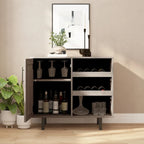 Mobile credenza/bar grigio/marrone chiaro/nero – spazio contenitivo aperto e chiuso, utente singolo
