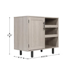 Mobile credenza/bar grigio/marrone chiaro/nero – spazio contenitivo aperto e chiuso, utente singolo