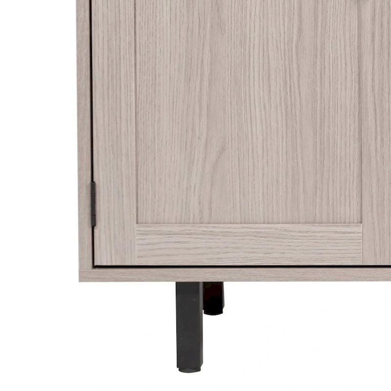 Mobile credenza/bar grigio/marrone chiaro/nero – spazio contenitivo aperto e chiuso, utente singolo