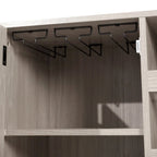 Mobile credenza/bar grigio/marrone chiaro/nero – spazio contenitivo aperto e chiuso, utente singolo