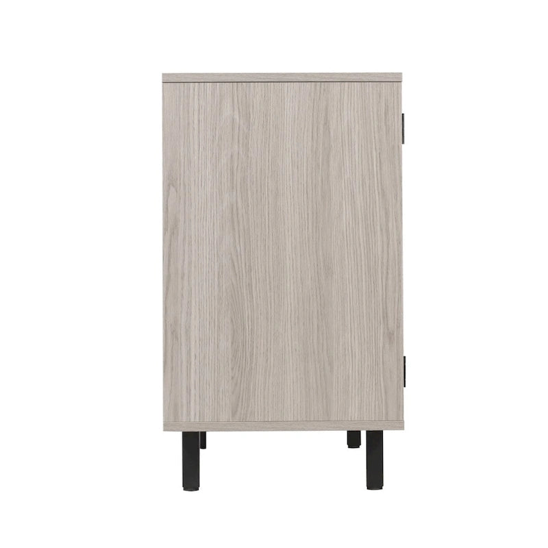 Mobile credenza/bar grigio/marrone chiaro/nero – spazio contenitivo aperto e chiuso, utente singolo