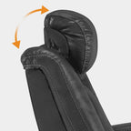 Poltrona reclinabile elettrica blu/nera/grigia con LED e tavolino, monoposto