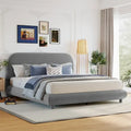 Letto a piattaforma imbottito in pile Teddy Queen Size con tessuto spesso
