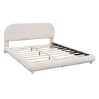 Letto a piattaforma imbottito in pile Teddy Queen Size con tessuto spesso