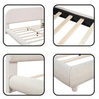 Letto a piattaforma imbottito in pile Teddy Queen Size con tessuto spesso