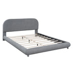 Letto a piattaforma imbottito in pile Teddy Queen Size con tessuto spesso