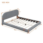 Letto a piattaforma imbottito in pile Teddy Queen Size con tessuto spesso